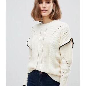 Scotch & Soda Cream Sweater with Black Trim